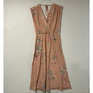 Jody California Floral Midi Dress Size 7 Sleeveless Tie Back Boho